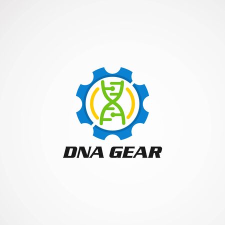 DNA Gear logo design concept, icon, element, and template for companyのイラスト素材