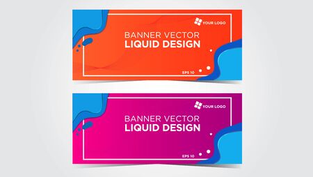 Banner Vector Liquid effect for promotion and presentation your businessのイラスト素材