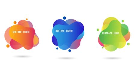 Set Abstract Liquid Banner Gradient color for promotion and presentation for businessのイラスト素材