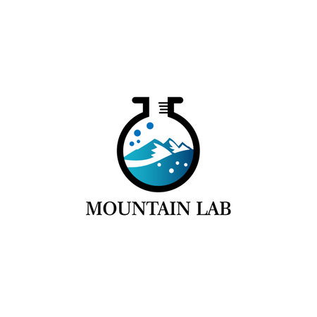mountain lab logo vector illustration concept, icon, element, and template for companyのイラスト素材