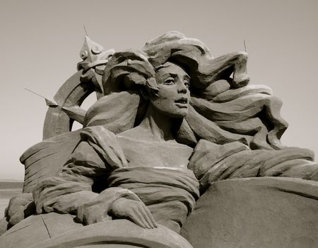 Sea and Sand Sculptureの写真素材