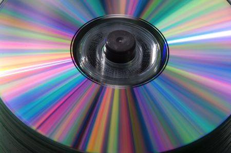Close-up on bulk blank spindle CDs