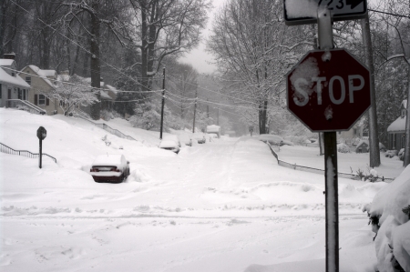 February 2010, record blizzard in the Washington DC areaの写真素材