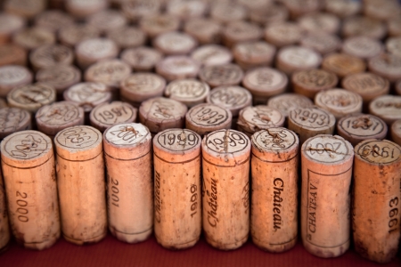 Wine corks arrangement with perspective effectのeditorial素材