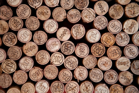 Background made with wine cork with datesのeditorial素材