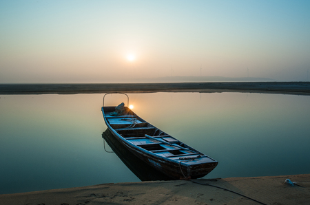 Fishing boats on the lakeのeditorial素材