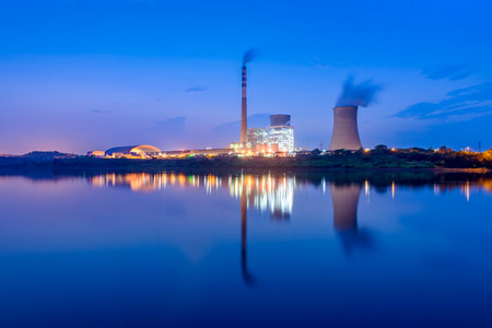 Cooling tower of nuclear power plantのeditorial素材