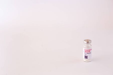 Coronavirus vaccine. Medical preparation in ampoule. Treatment for the disease, covid-19. The...