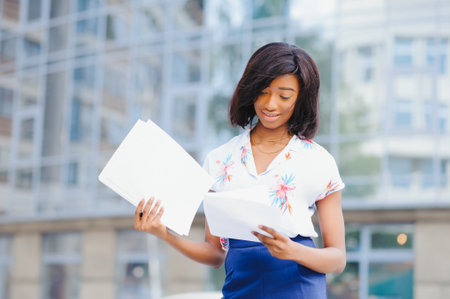 Young black businesswoman portrait. successful woman concept.