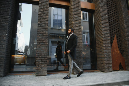 African american business model in suitの写真素材