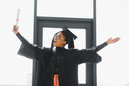 A pretty african american woman graduateの写真素材