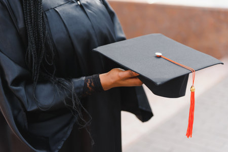 Congratulate the graduate at the universityの写真素材