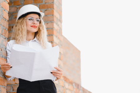 Women Engineer look at Building Glass.
