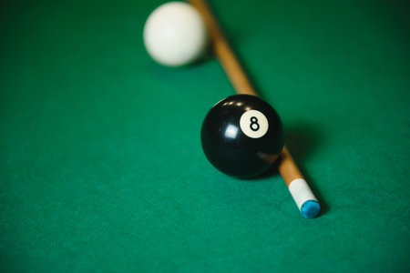 black ball shot in snooker game.