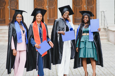 group of multicultural university graduates.の写真素材