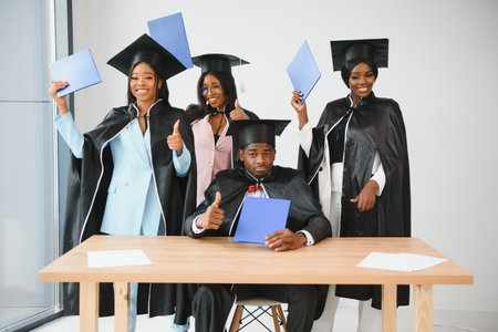 group of multicultural university graduates.の写真素材