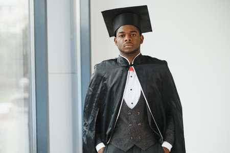 portrait of Beautiful African-American graduate