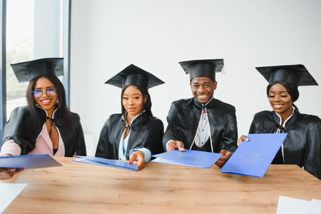 group of multicultural university graduates.の写真素材