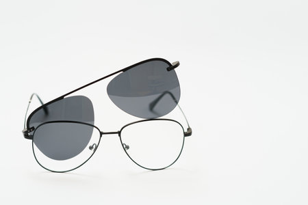 Sunglasses isolated against a white backgroundの写真素材