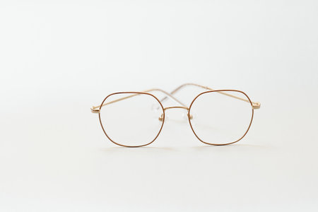 isolated glasses on white background. black and white combination oval eyeglass frames. oval eye...