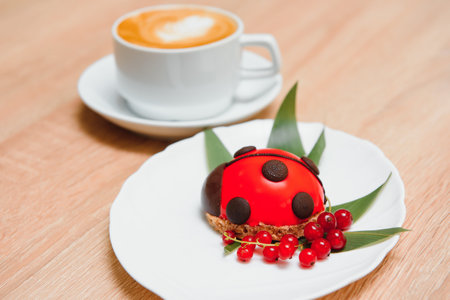 Design cake in the form of ladybugの写真素材