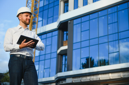 Portrait of an handsome young architect