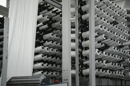 Closeup of thread for the Textile industry,Weaving and warping