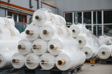 roll of white fabric for cutting