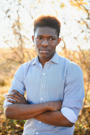 African business man in white shirt