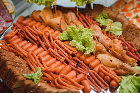 various desserts with fresh fruit on buffet line, sweet