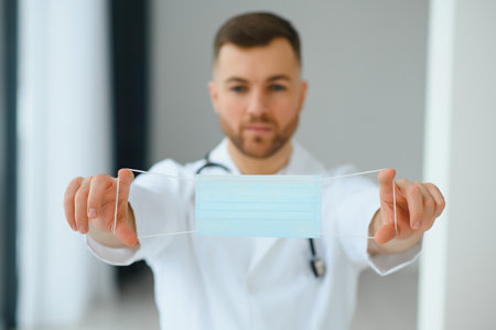 Portrait of an handsome young doctor.の写真素材