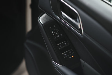 Car interior. Front door panel.の写真素材