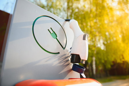 Power supply for electric car charging. Electric car charging station.