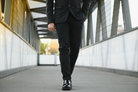 close up of young business man portrait.の写真素材