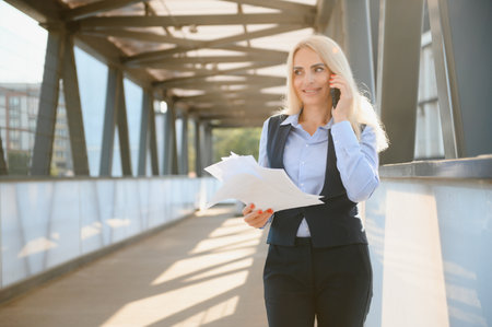 Business Women Style. Woman going to work. Portrait Of Beautiful Female In Stylish Officeの写真素材