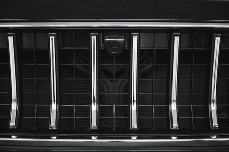 elements of the design of a modern car in a car showroom.の写真素材