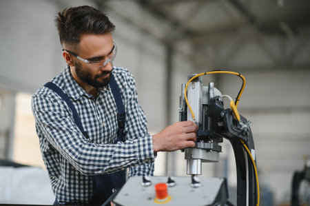 factory worker. Man working on the production line