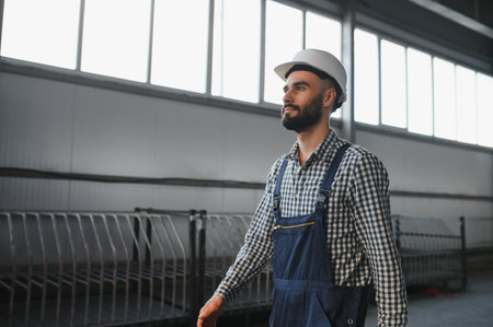 Warehouse worker. Guy in warehouse worker uniform