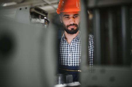 factory worker. Man working on the production line