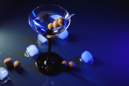 colorful cocktail on the black background.の写真素材