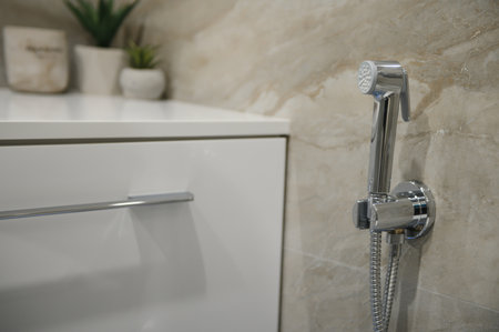 interior of the shower room Modern house with contemporary interior.の写真素材