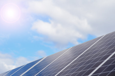 Solar panel against blue sky