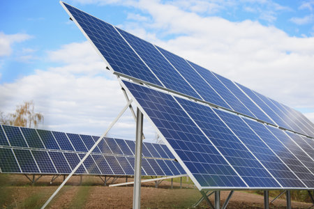 Solar panel against blue sky