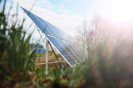 Solar panel against blue sky