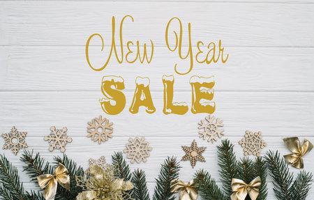 Board with post new year saleの写真素材