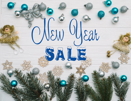 Board with post new year saleの写真素材