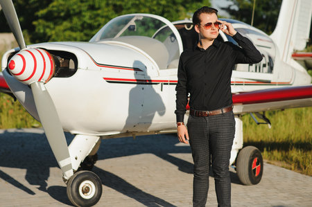 Successful businessman at the airport. Successful business concept.