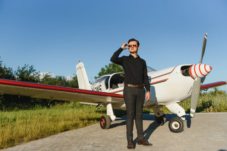 Successful businessman at the airport. Successful business concept.