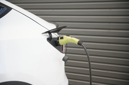 EV charging station for electric car concept of green energy