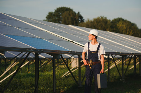 Renewable energy and solar power concept, worker or Electrical engineers are checking and training...